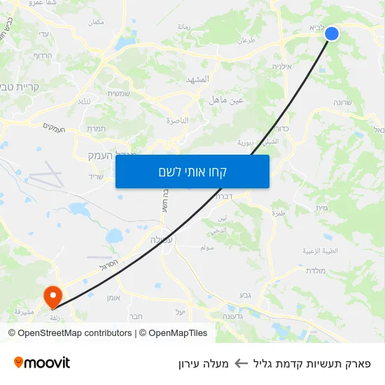 מפת פארק תעשיות קדמת גליל למעלה עירון