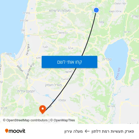 מפת פארק תעשיות רמת דלתון למעלה עירון