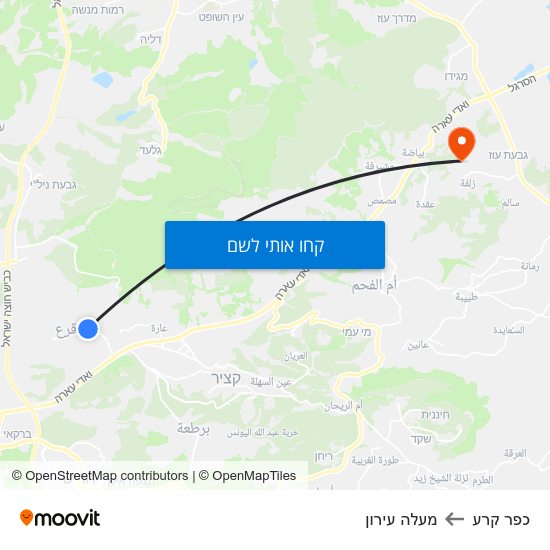 מפת כפר קרע למעלה עירון