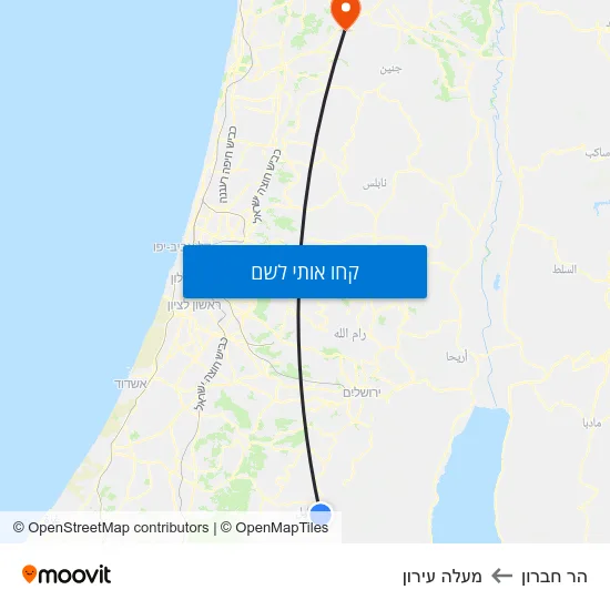 מפת הר חברון למעלה עירון