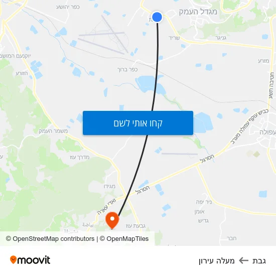 מפת גבת למעלה עירון