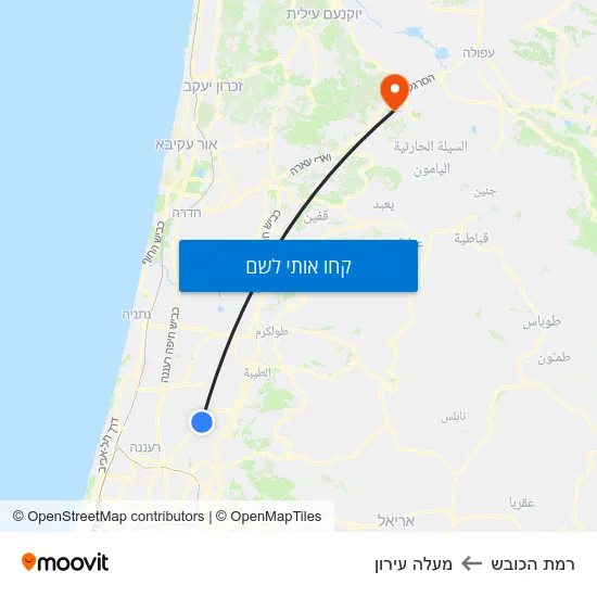 מפת רמת הכובש למעלה עירון