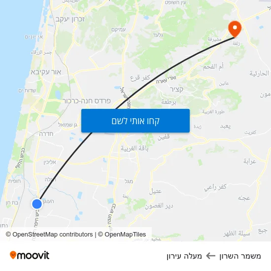 מפת משמר השרון למעלה עירון