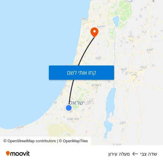 מפת שדה צבי למעלה עירון