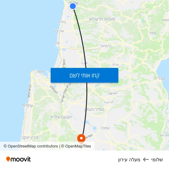 מפת שלומי למעלה עירון