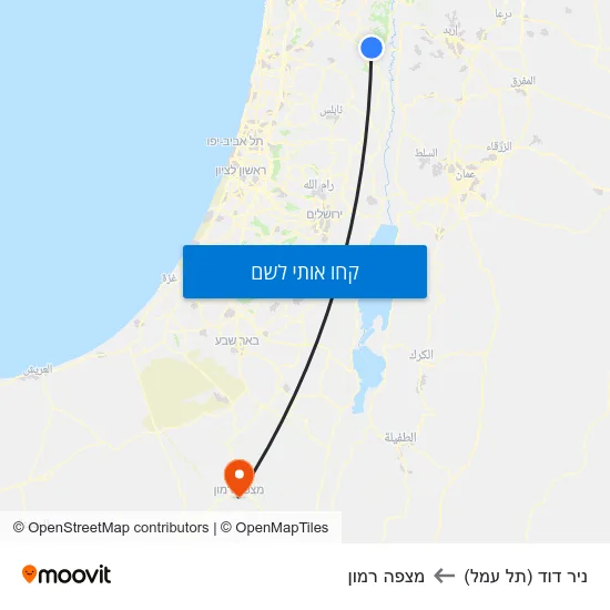 מפת ניר דוד (תל עמל) למצפה רמון