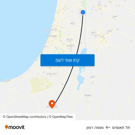 מפת תל תאומים למצפה רמון