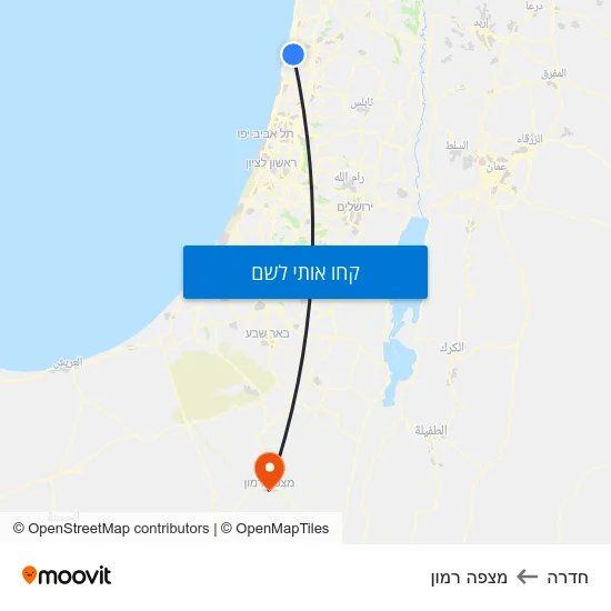 מפת חדרה למצפה רמון