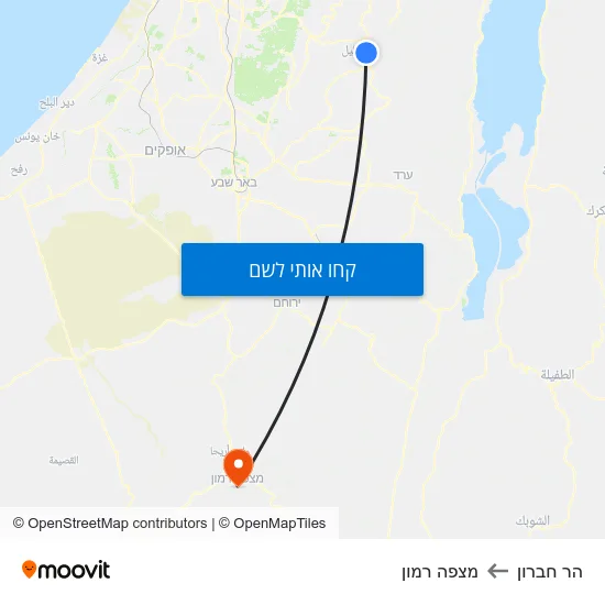 מפת הר חברון למצפה רמון