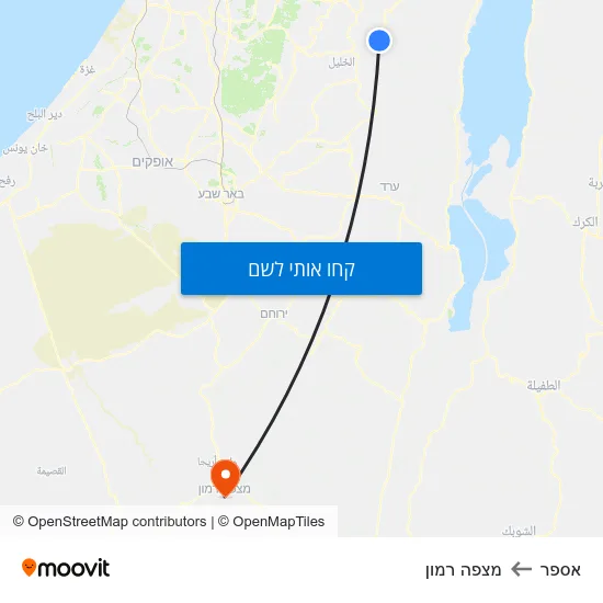 מפת אספר למצפה רמון