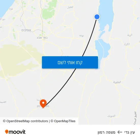 מפת עין גדי למצפה רמון