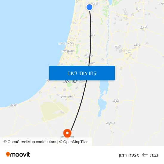 מפת גבת למצפה רמון