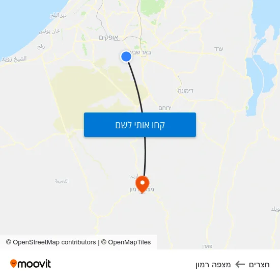 מפת חצרים למצפה רמון