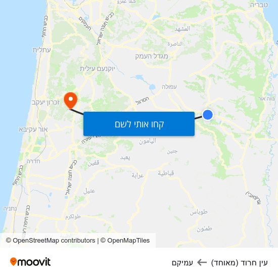 מפת עין חרוד (מאוחד) לעמיקם