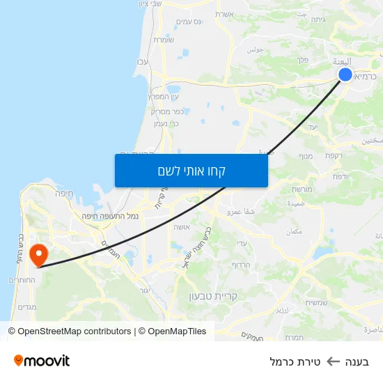 מפת בענה לטירת כרמל