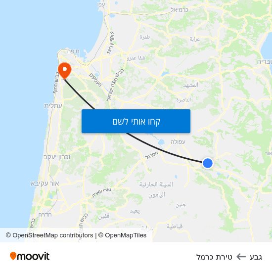 מפת גבע לטירת כרמל