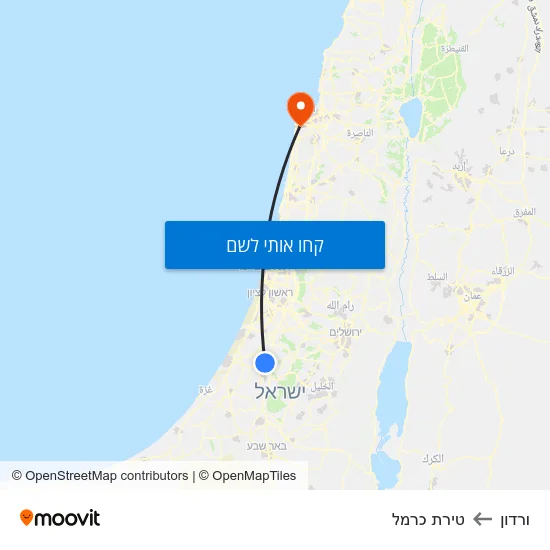 מפת ורדון לטירת כרמל
