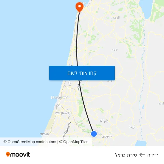 מפת ידידה לטירת כרמל