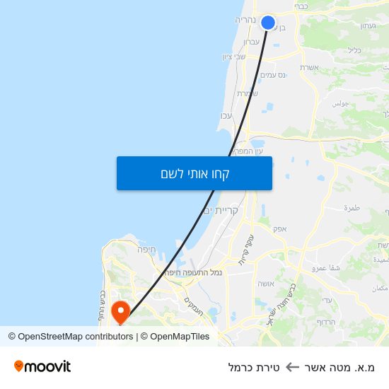 מפת מ.א. מטה אשר לטירת כרמל