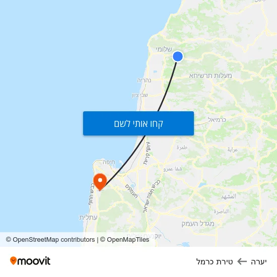מפת יערה לטירת כרמל