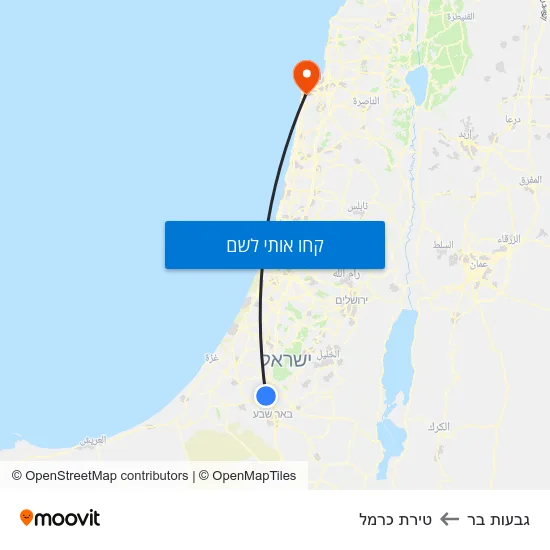 מפת גבעות בר לטירת כרמל