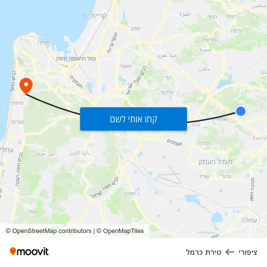 מפת ציפורי לטירת כרמל