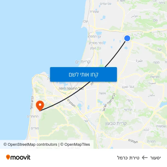 מפת יסעור לטירת כרמל