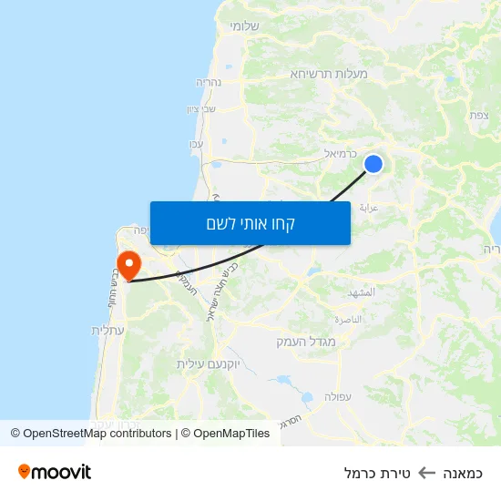 מפת כמאנה לטירת כרמל