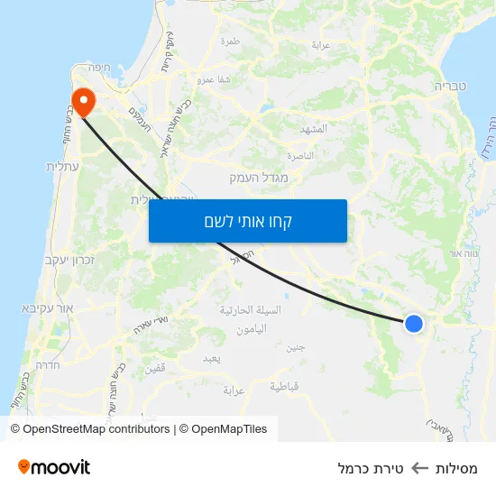 מפת מסילות לטירת כרמל
