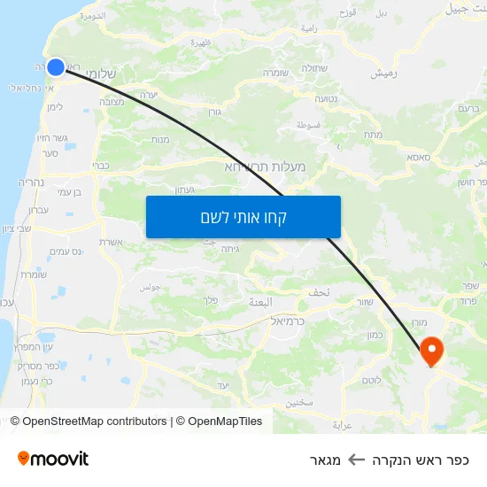 מפת כפר ראש הנקרה למגאר