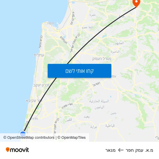 מפת מ.א. עמק חפר למגאר