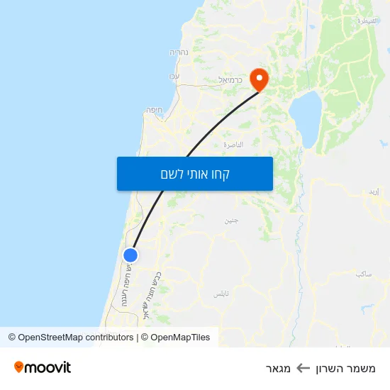 מפת משמר השרון למגאר