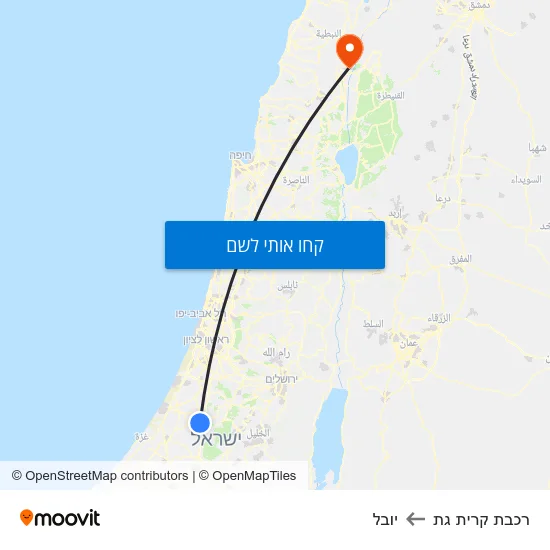 מפת רכבת קרית גת ליובל