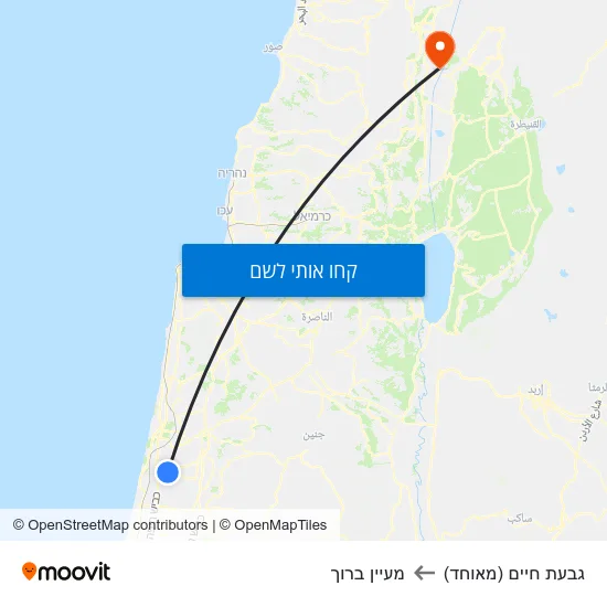 מפת גבעת חיים (מאוחד) למעיין ברוך