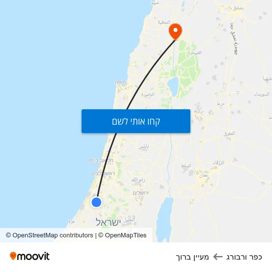 מפת כפר ורבורג למעיין ברוך