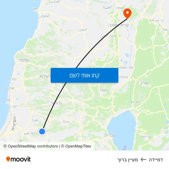 מפת דמיידה למעיין ברוך