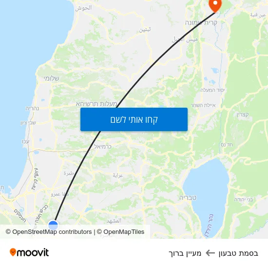 מפת בסמת טבעון למעיין ברוך