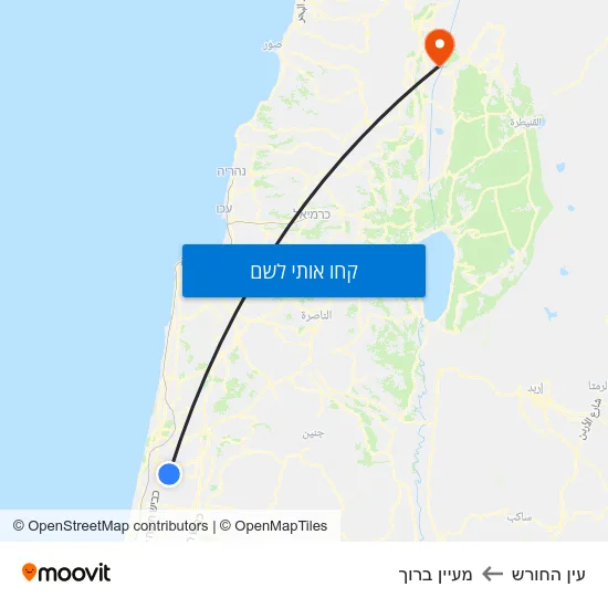 מפת עין החורש למעיין ברוך