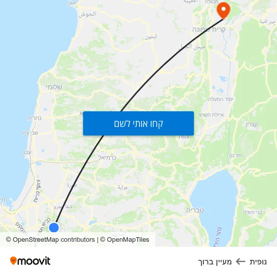 מפת נופית למעיין ברוך