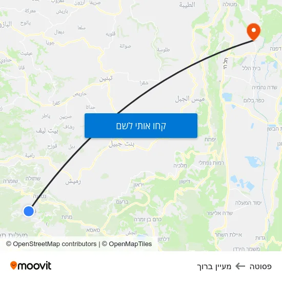 מפת פסוטה למעיין ברוך