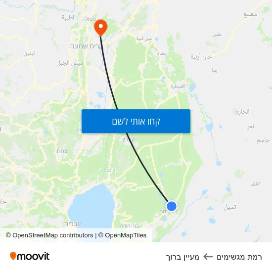 מפת רמת מגשימים למעיין ברוך