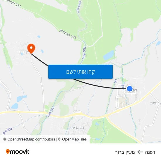 מפת דפנה למעיין ברוך