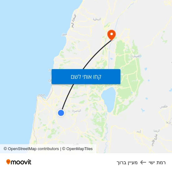 מפת רמת ישי למעיין ברוך