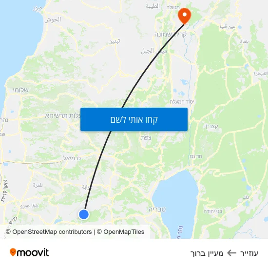 מפת עוזייר למעיין ברוך