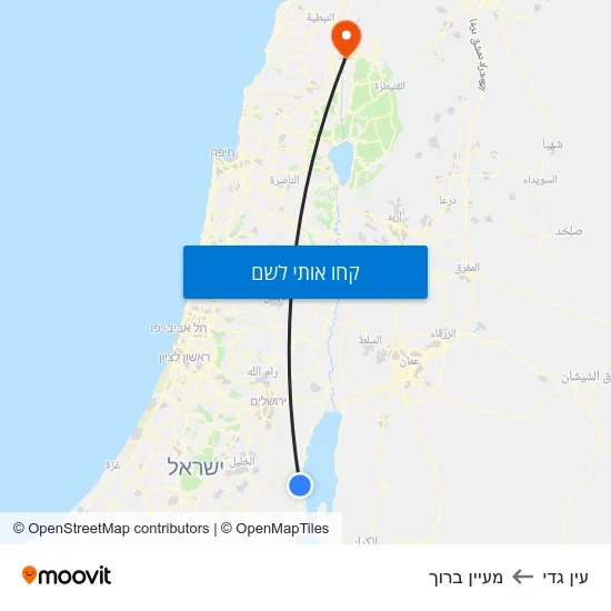 מפת עין גדי למעיין ברוך