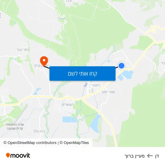מפת דן למעיין ברוך