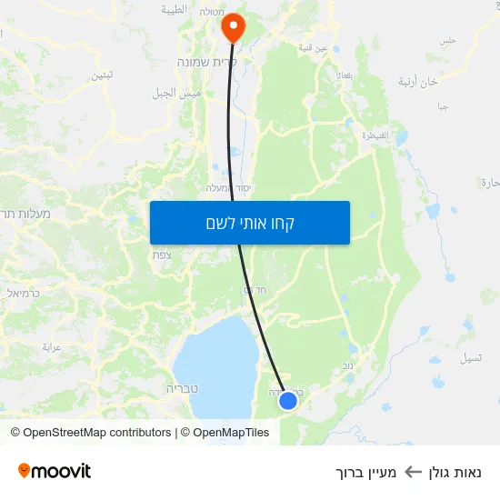 מפת נאות גולן למעיין ברוך