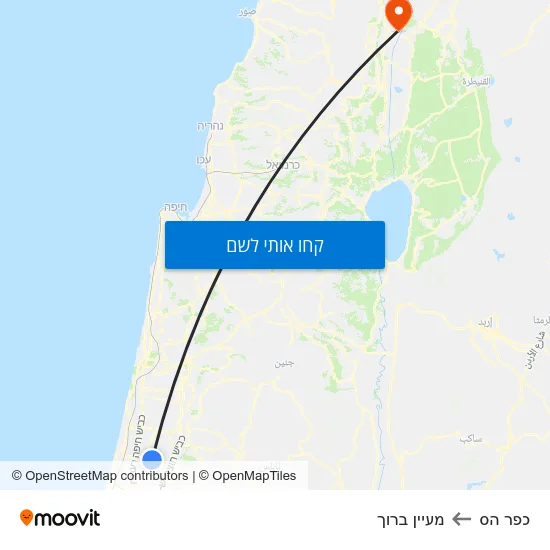 מפת כפר הס למעיין ברוך