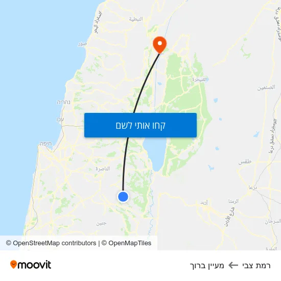 מפת רמת צבי למעיין ברוך