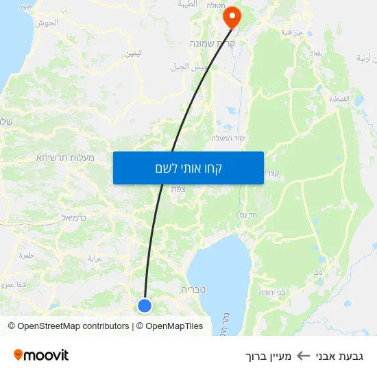 מפת גבעת אבני למעיין ברוך